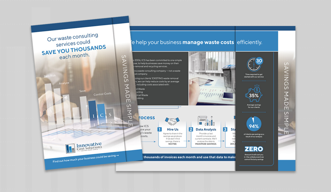 Innovative Cost Solutions custom trifold brochure